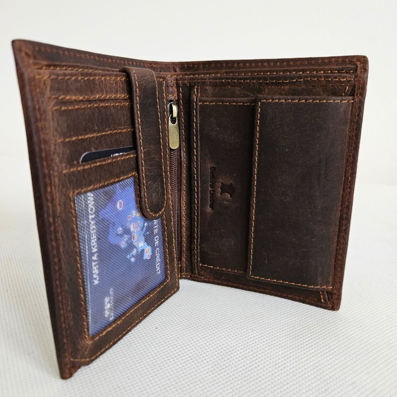 Pánska kožená hnedá peňaženka GERARD