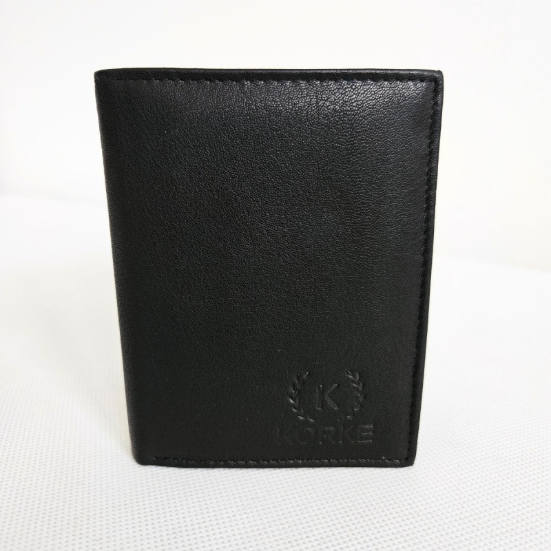 Čierna kožená peňaženka KORKE - BL01