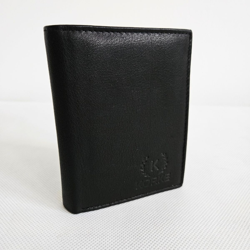 Čierna kožená peňaženka KORKE - BL01