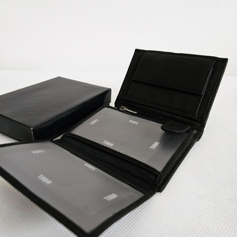 Čierna kožená peňaženka KORKE - BL01