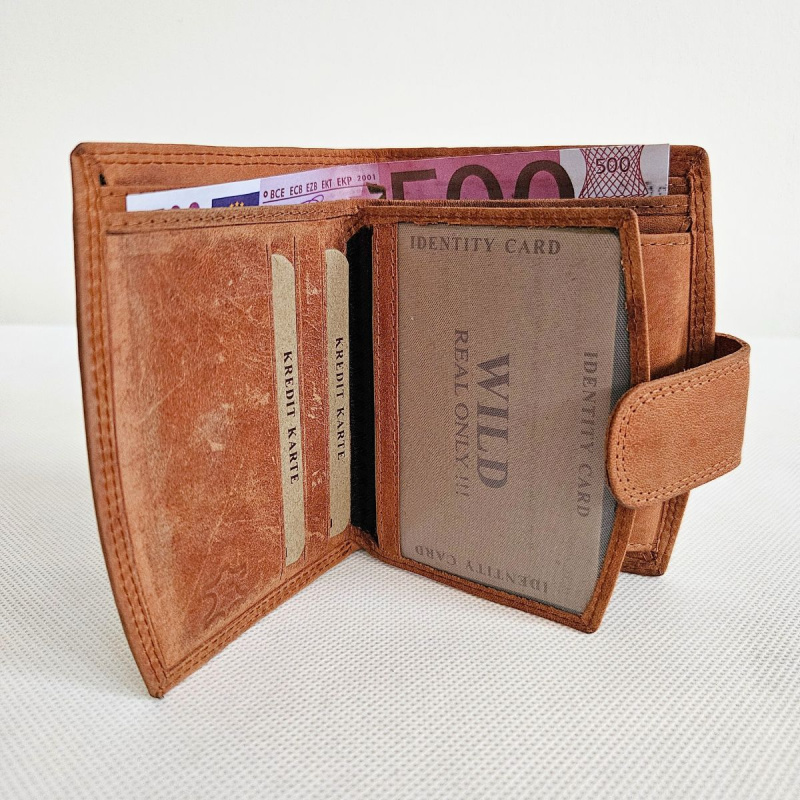 Hnedá kožená peňaženka WILD REAL ONLY