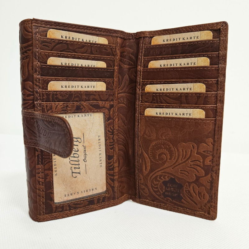 Dámska tmavohnedá peňaženka z pravej kože YVET