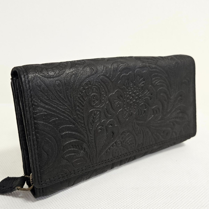 Dámska čierna peňaženka z pravej kože YVET