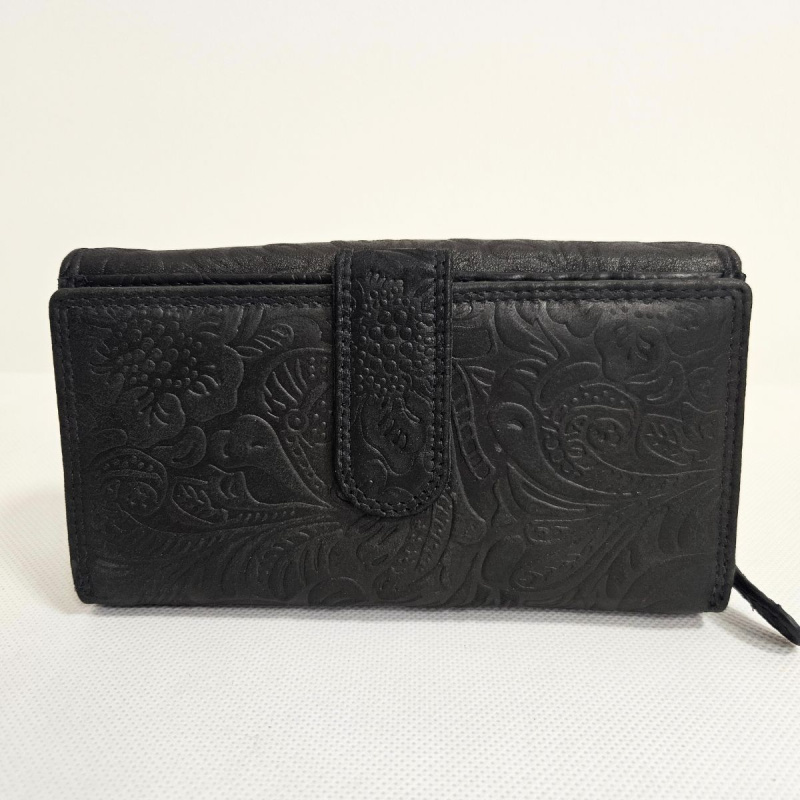 Dámska čierna peňaženka z pravej kože YVET