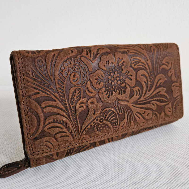 Dámska svetlohnedá peňaženka z pravej kože YVET