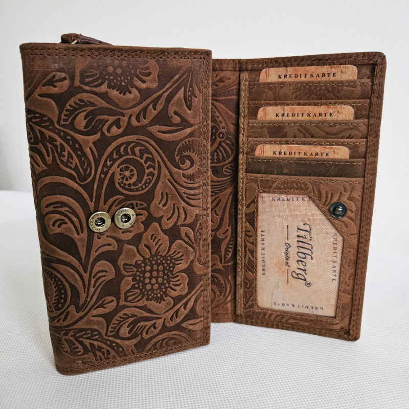 Dámska svetlohnedá peňaženka z pravej kože YVET