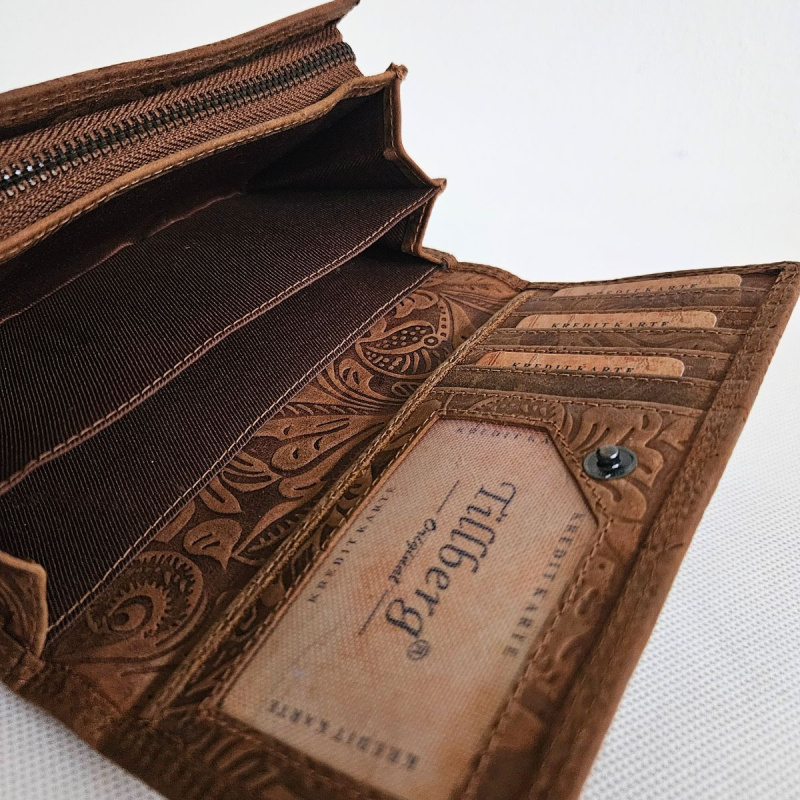 Dámska svetlohnedá peňaženka z pravej kože YVET