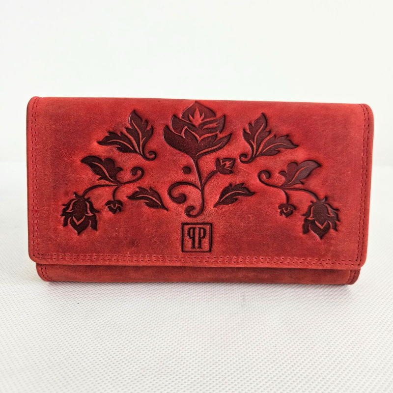 Červená kožená dámska peňaženka ANIKA