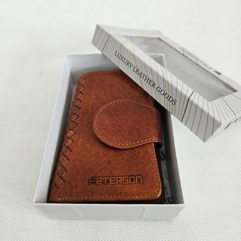 Kožená dámska koňaková peňaženka MARIBEL