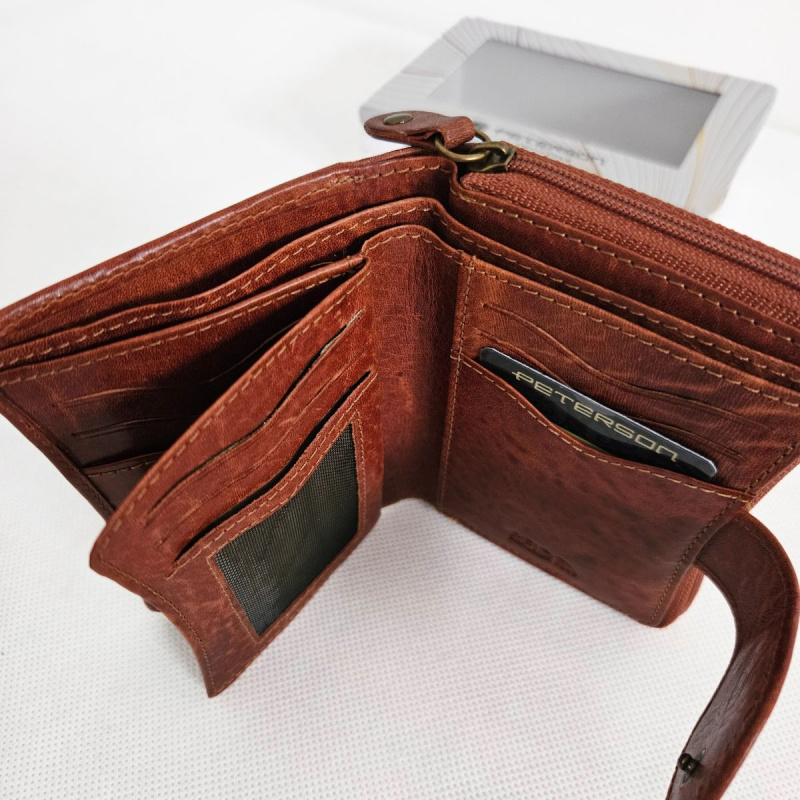 Kožená dámska koňaková peňaženka MARIBEL