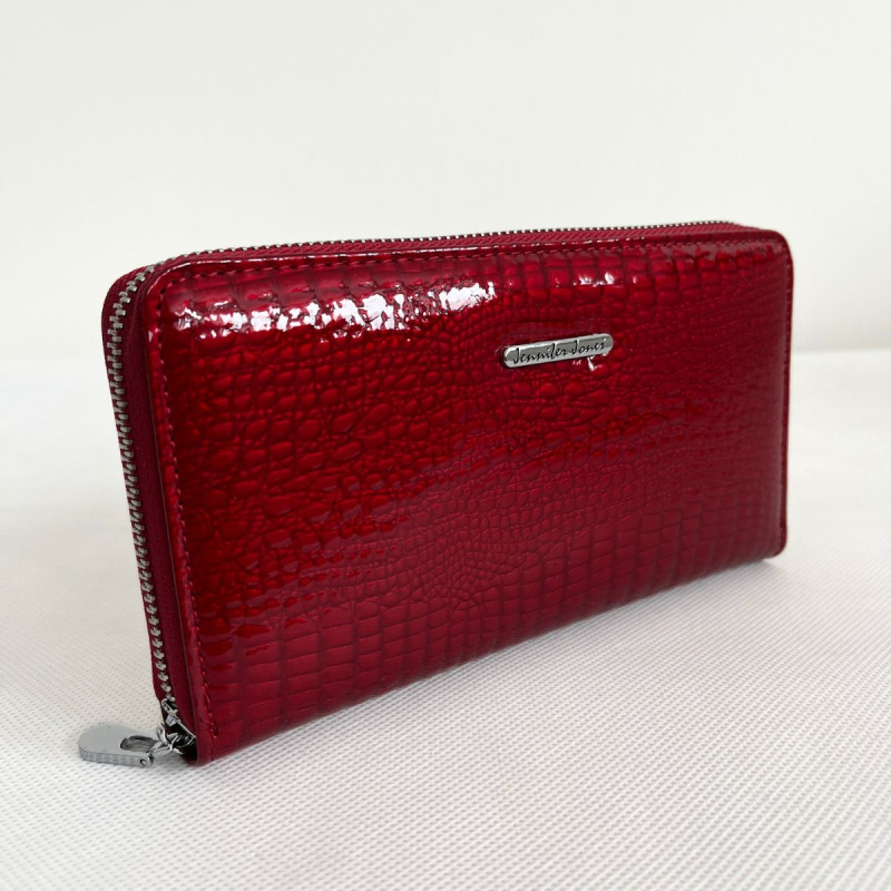 Dámska červená kožená veľká peňaženka