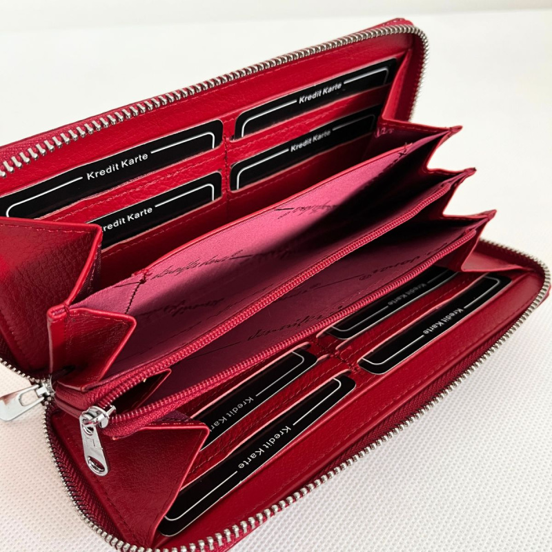 Dámska červená kožená peňaženka TORA