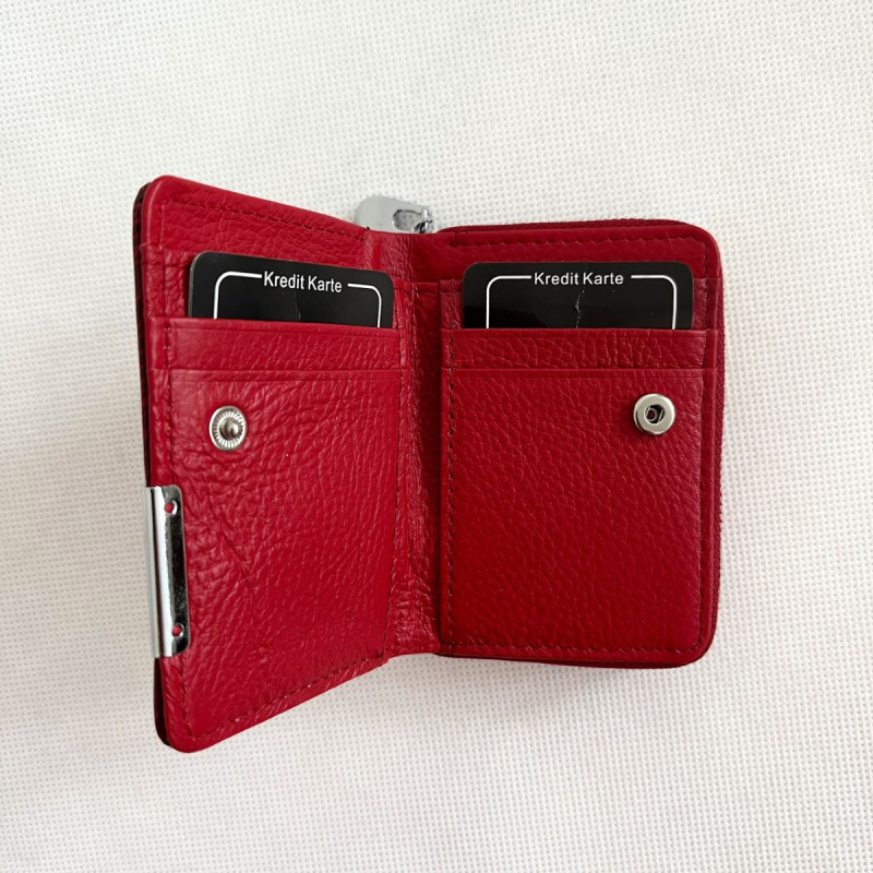 Dámska červená kožená peňaženka TRYNA