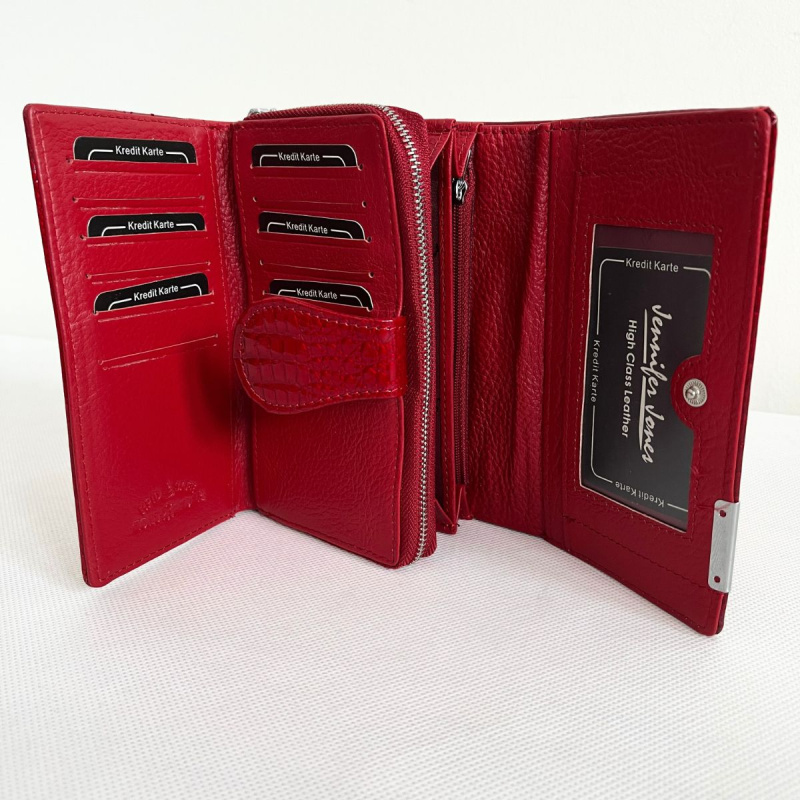 Dámska červená kožená peňaženka ZAFIRA