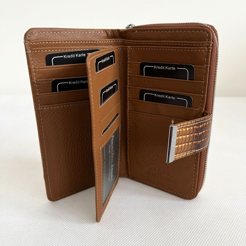 Dámska kožená zlatá peňaženka DOROTA