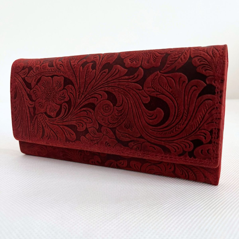 Dámska kožená červená peňaženka LENORA