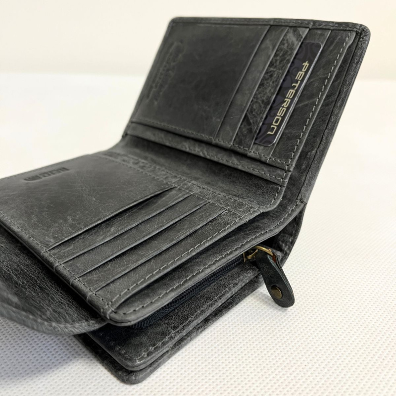 Kožená dámska sivočierna peňaženka PRISMA