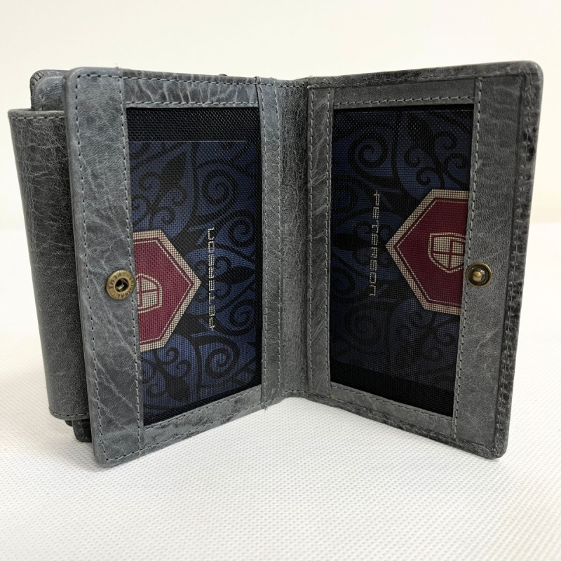 Kožená dámska sivočierna peňaženka PRISMA