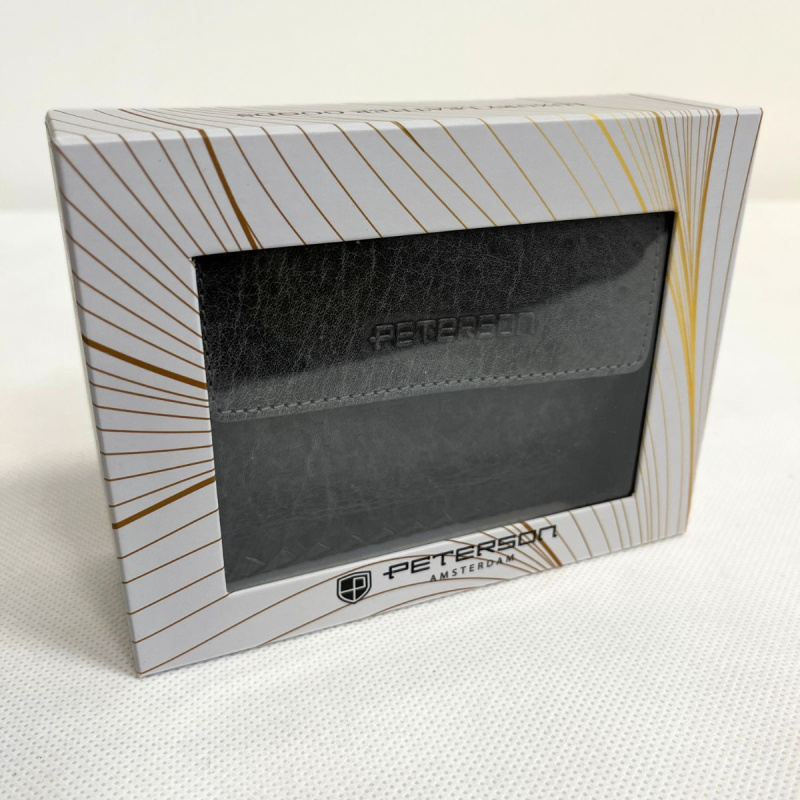 Kožená dámska sivočierna peňaženka PRISMA