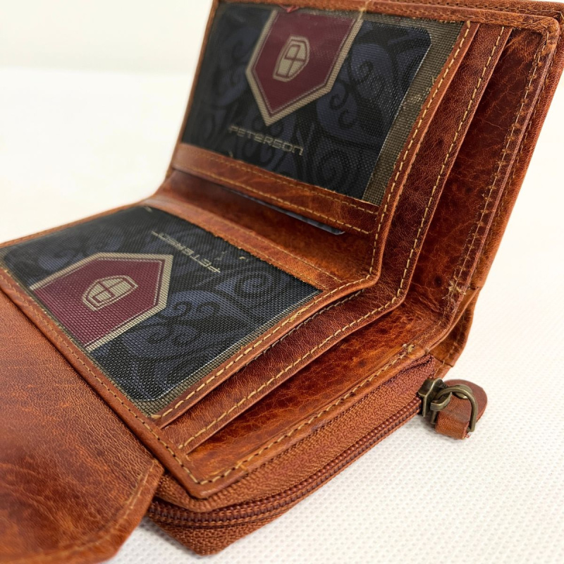 Kožená dámska koňaková peňaženka SISSY