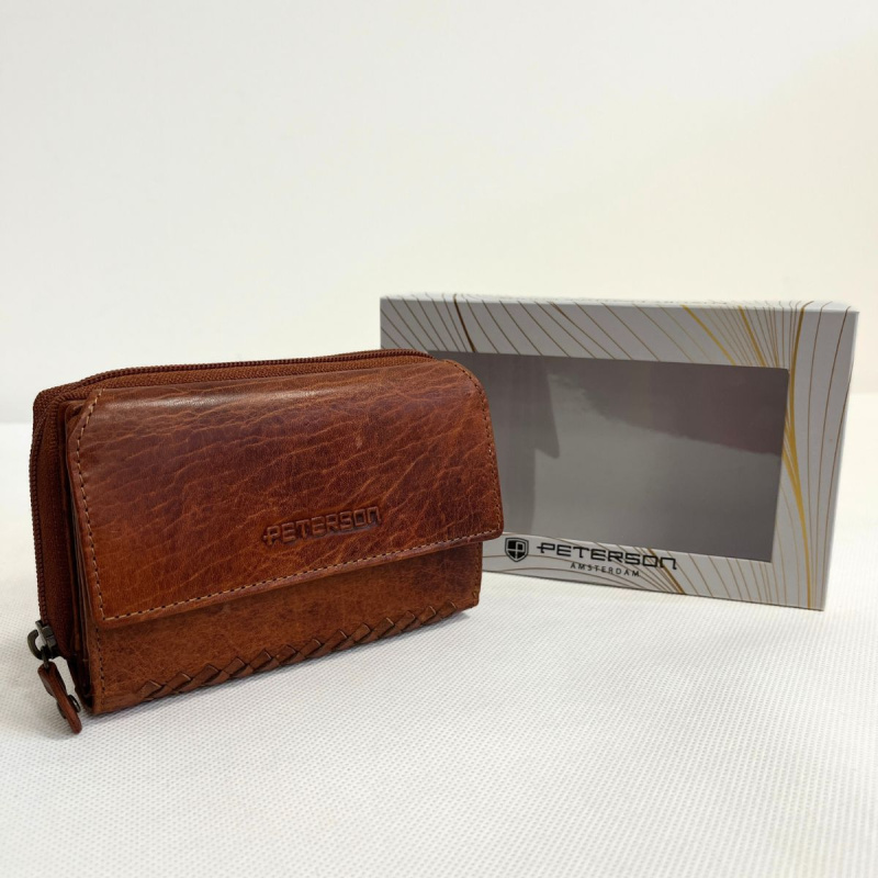 Kožená dámska koňaková peňaženka SISSY