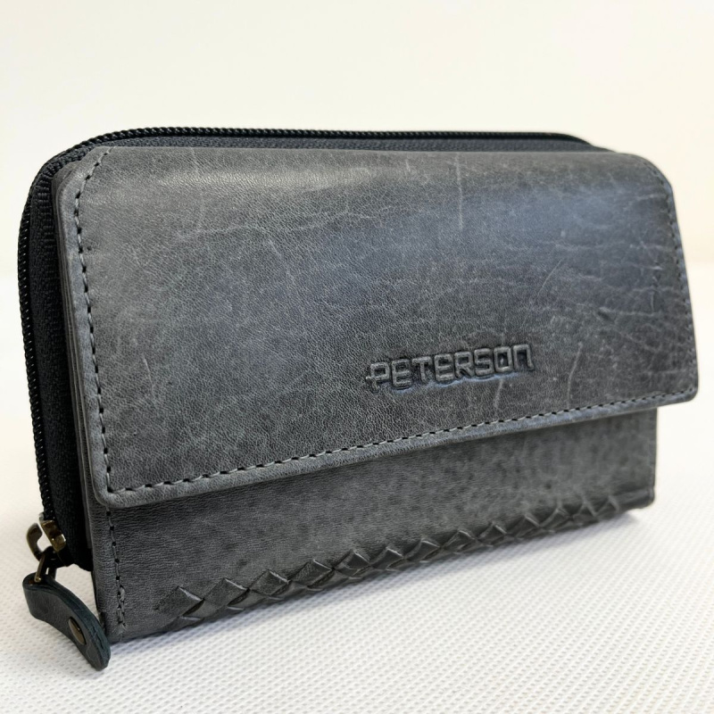 Kožená dámska sivočierna peňaženka SISSY