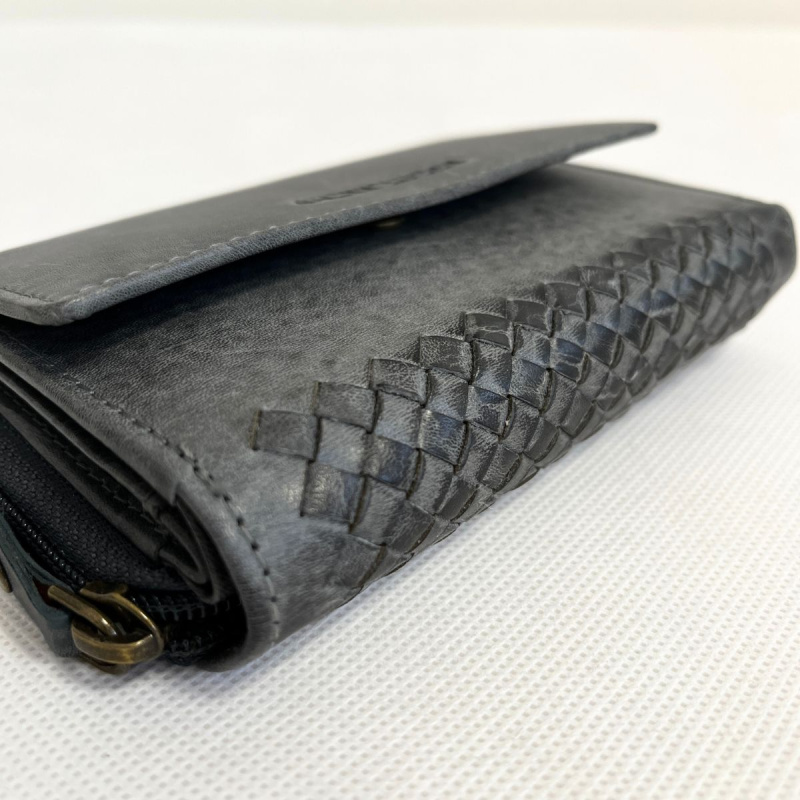 Kožená dámska sivočierna peňaženka SISSY