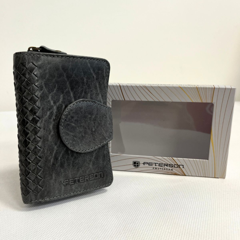 Kožená dámska sivočierna peňaženka MARIBEL