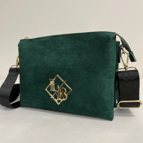 Dámska tmavozelená crossbody kabelka, ekosemiš, cez telo