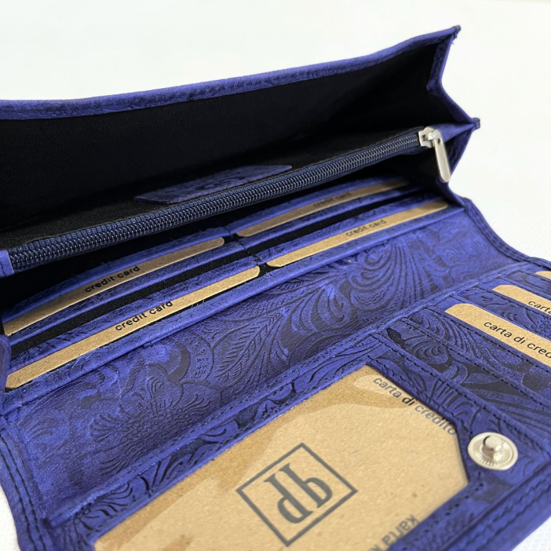 Dámska kožená modrá peňaženka LENORA