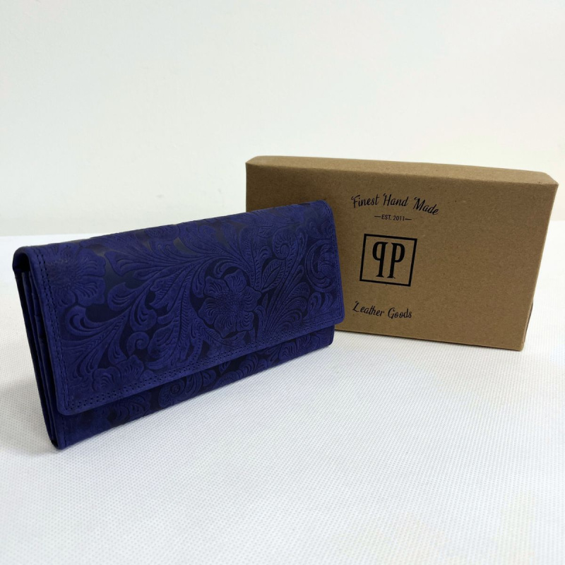 Dámska kožená modrá peňaženka LENORA