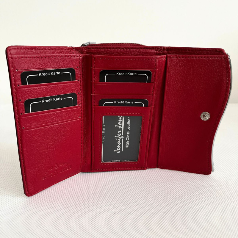 Dámska kožená červená peňaženka SKYLA