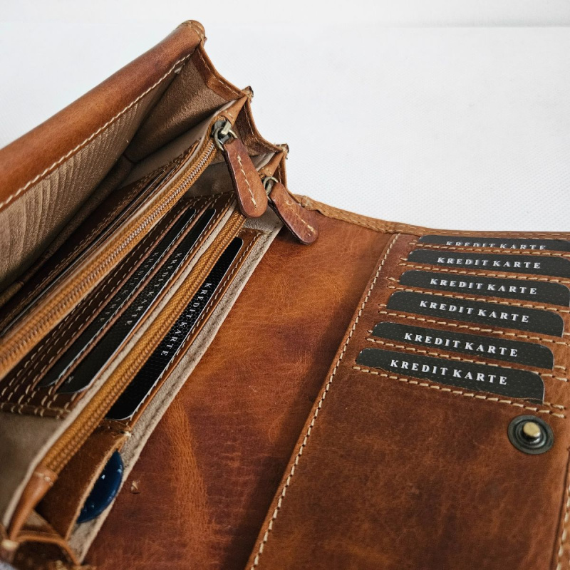 Svetlohnedá kožená peňaženka 7-TREE