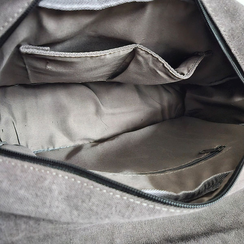 Plátená pánska šedá taška na rameno LOGAN