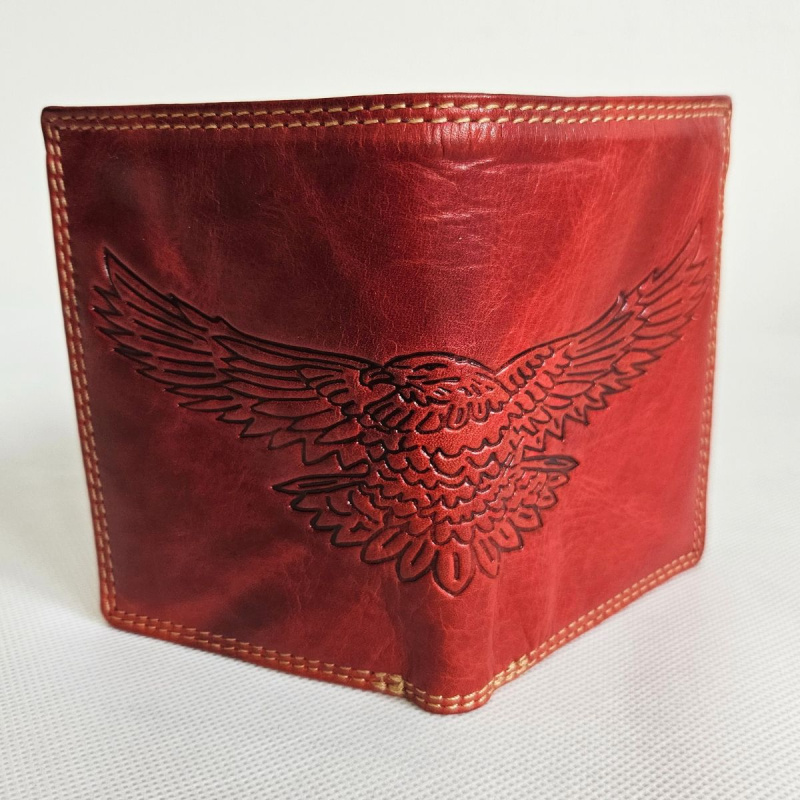 Červená pánska kožená peňaženka GRANT