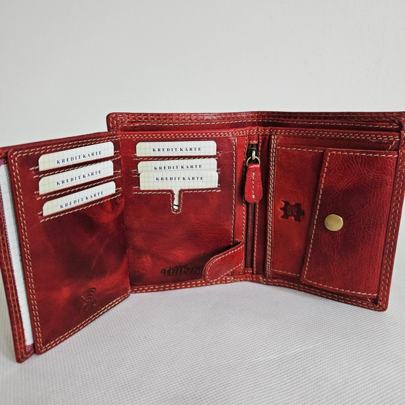 Červená pánska kožená peňaženka GRANT