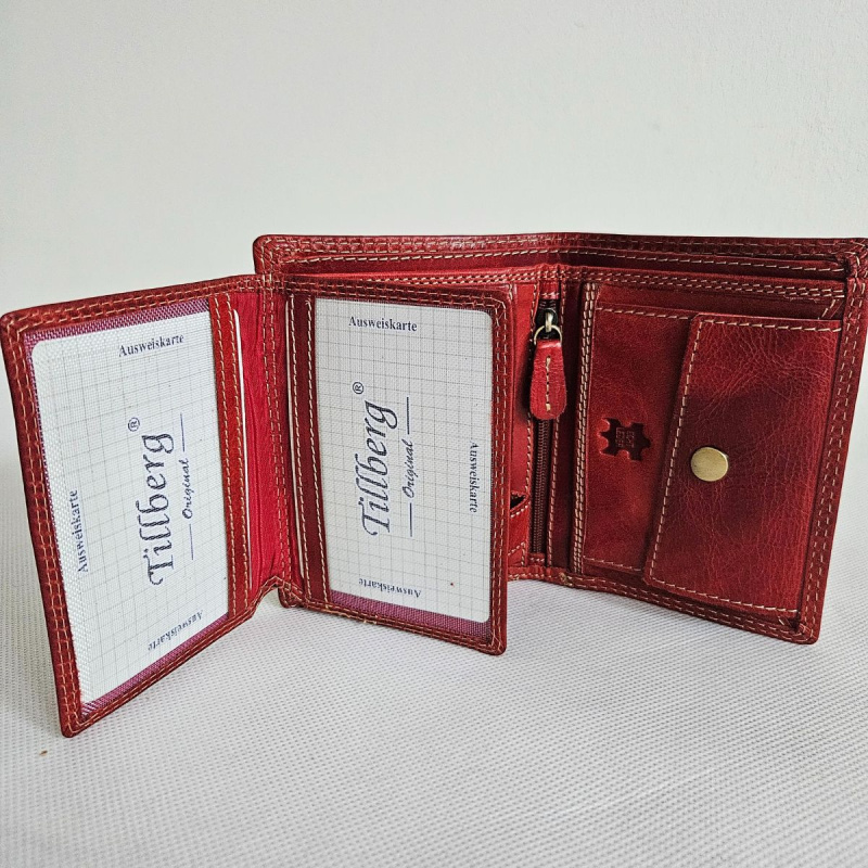 Červená pánska kožená peňaženka GRANT