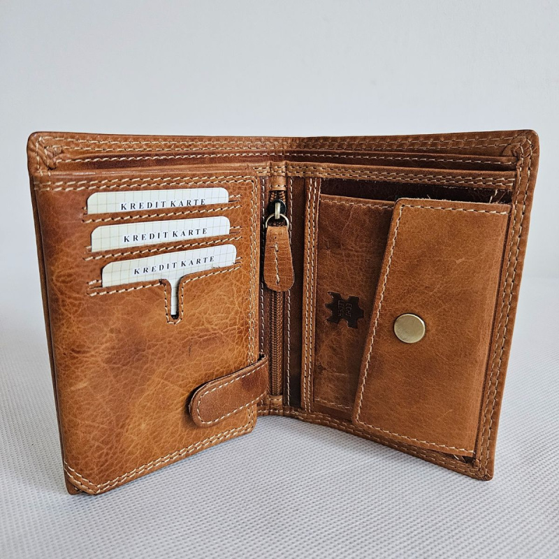 Svetlohnedá pánska kožená peňaženka GRANT