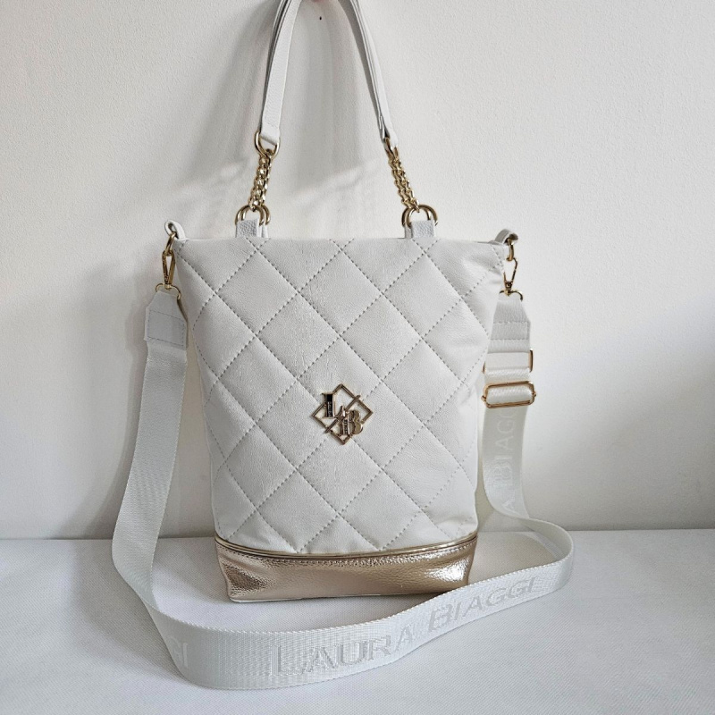 Biela kabelka na výšku Laura Biaggi