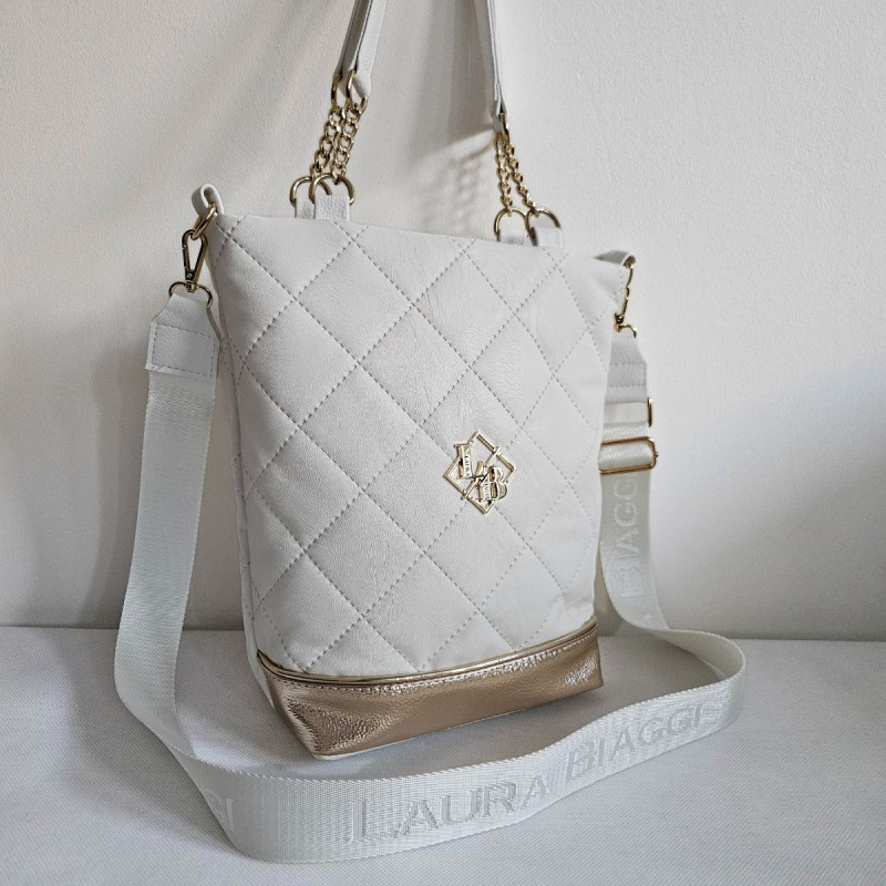 Biela kabelka na výšku Laura Biaggi