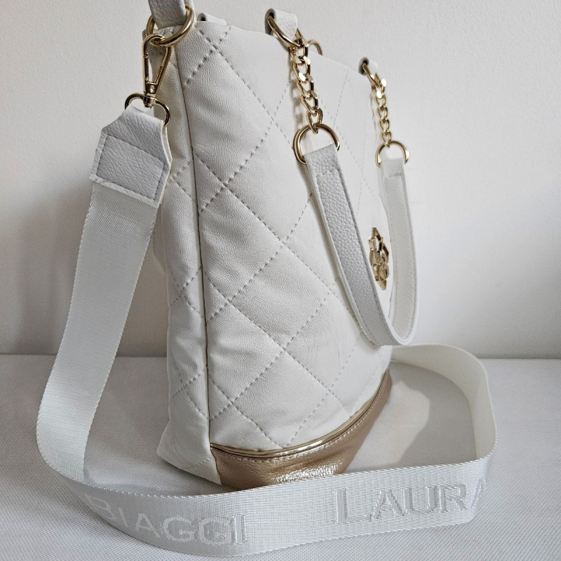 Biela kabelka na výšku Laura Biaggi