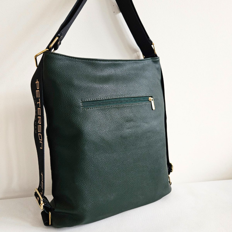 Dámska tmavozelená kabelka 2v1 ADRIA