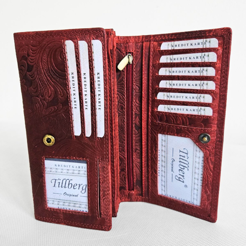 Červená kožená peňaženka SONYA