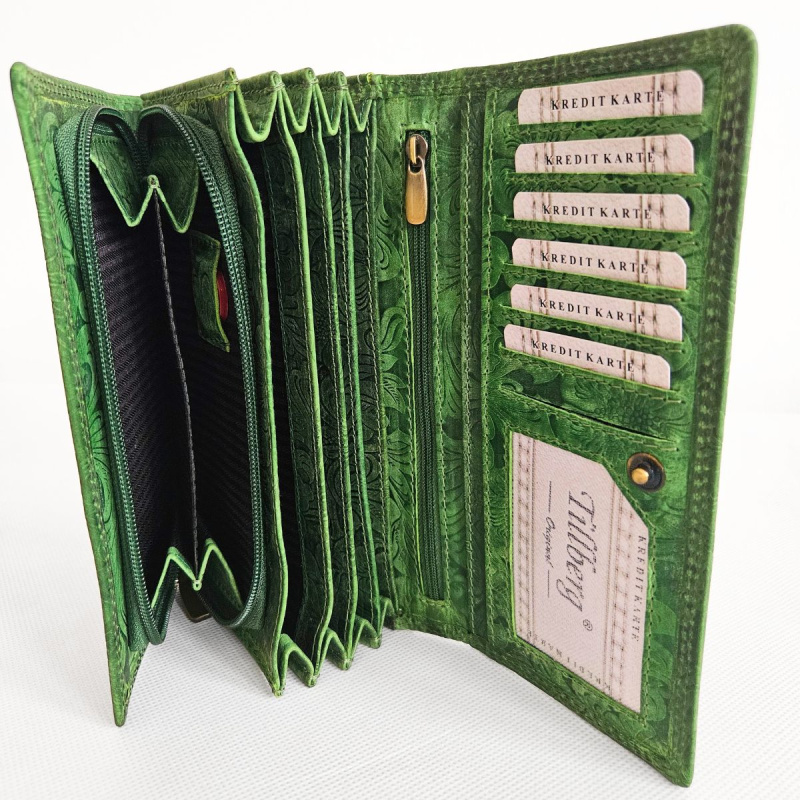 Zelená kožená peňaženka SONYA