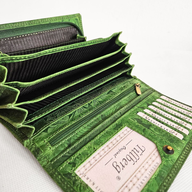 Zelená kožená peňaženka SONYA