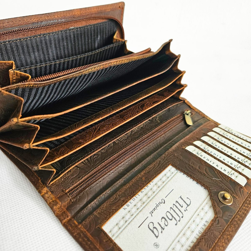 Hnedá kožená peňaženka SONYA