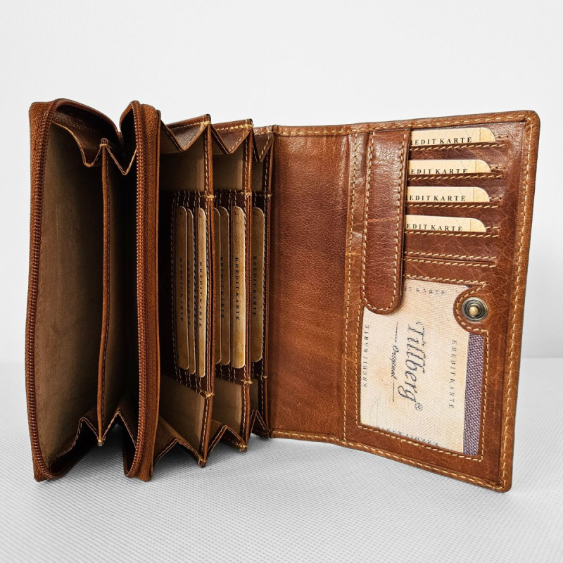 Dámska kožená peňaženka žltohnedá Sandia