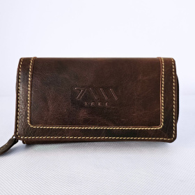 Dámska kožená peňaženka tmavohnedá