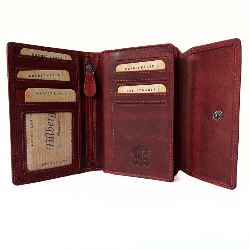 Dámska kožená peňaženka červená Tania