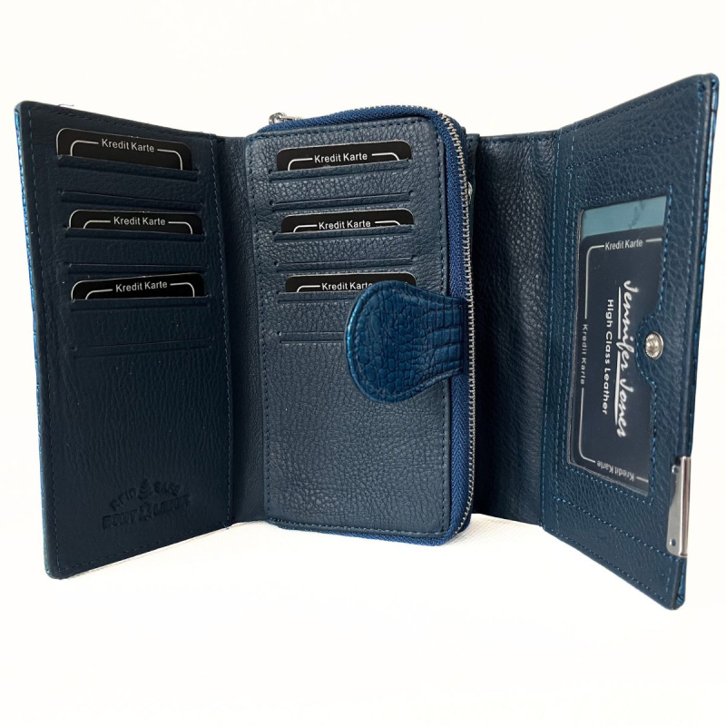 Dámska kožená peňaženka modrá Zafira